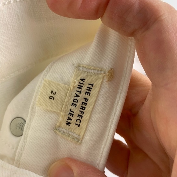 NWT Madewell Size 26 The Perfect Vintage Jean Ivory Winter White - Picture 8 of 14